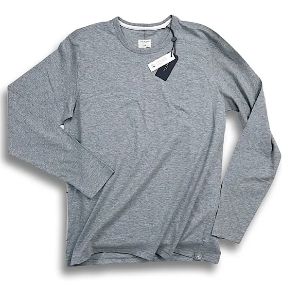 Rag & Bone Classic Long Sleeve Tee Heather Grey - Picture 15 of 16